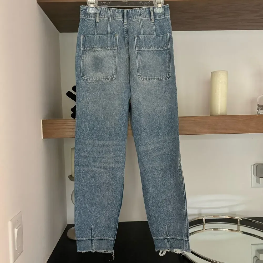 Free People Marion High Waisted Jean in Celeste Blue